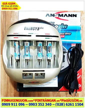 Ansman Energy 8Plus _Bộ sạc 6viên pin AA, Kèm sẳn 4 Pin sạc Ansman MaxE AA2500mAh-1.2v chính hãng
